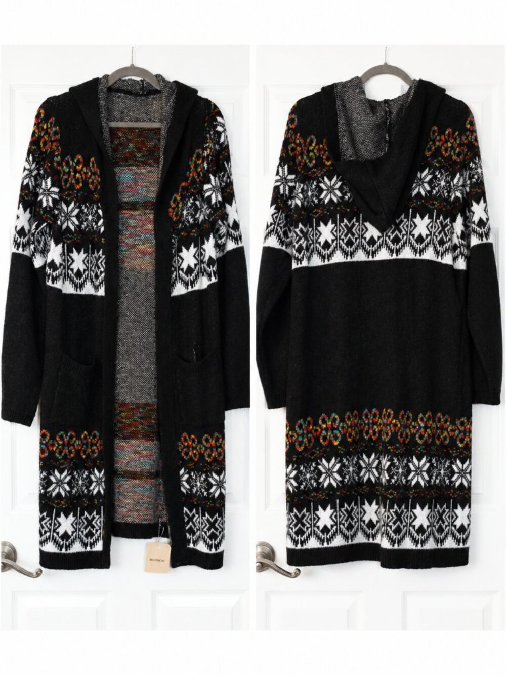 BloomChic Boho Print Hooded Cardigan